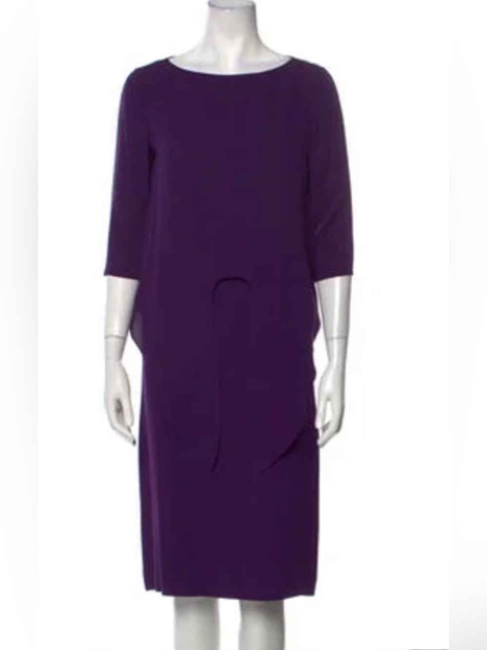 Ralph Lauren Purple Label Deep Purple Knot-Front Midi Dress